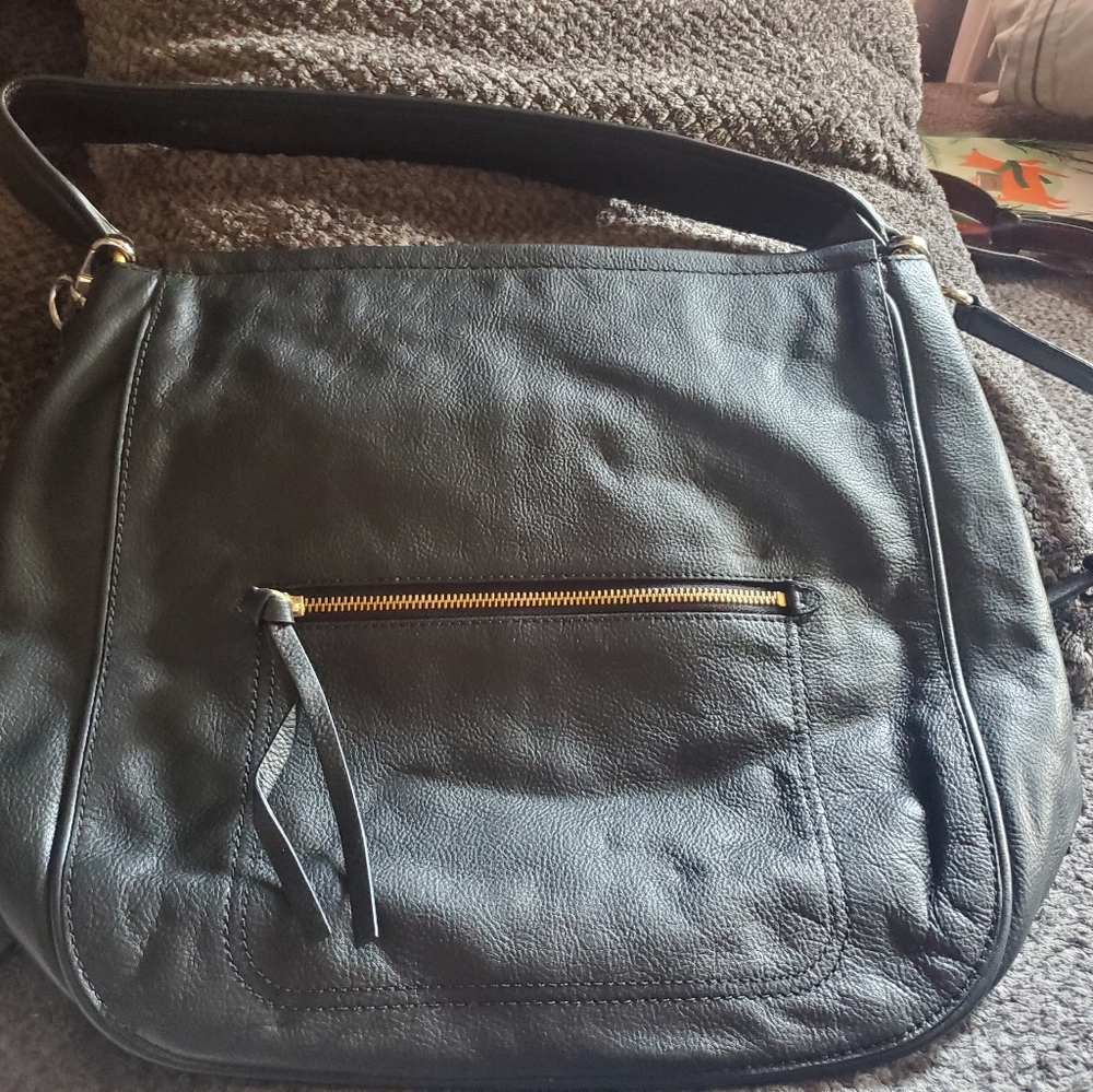 Black leather bag/]purse